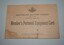 Cream cardboard card fold in half with crest and lettering in black ink on front cover 
