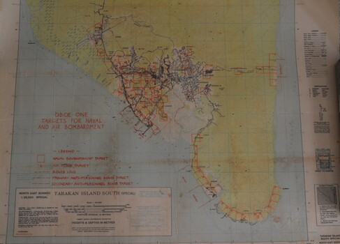 Large laminated detailed coloured map of Tarakan Island South