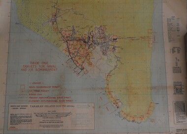 Large laminated detailed coloured map of Tarakan Island South