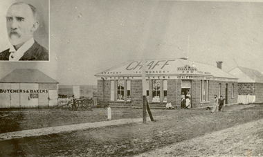 Black and white photo, Original Lake Bolac Store erected in 1868