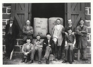 Black and white photograph, "Fintry" Woolshed, 1938