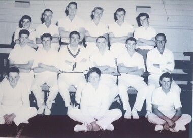 black & white photograph, Lake Bolac High School Colts Cricket team (early 1960's)