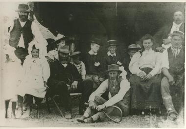 black & white photograph, Opening of the 1st Tennis Court at Lake Bolac, 1896