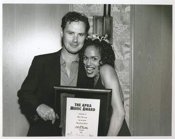 Black and white photograph, Neil Murray, Singer and Song-writer, of Lake Bolac
