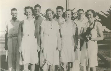 Black and white photograph, Lake Bolac Tennis Club - Premiers 1937