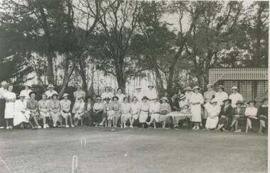 Black and white photograph, Lake Bolac Croquet Club.  Circa 1940