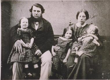 Black and white photograph, E & M Rowley, pioneers at Lake Bolac, 1862