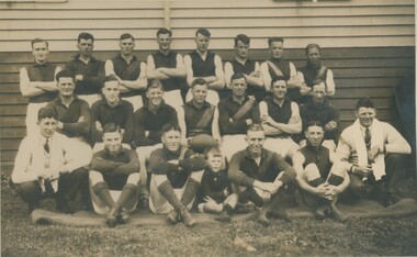 Black and white photograph, Lake Bolac Football Club Premiers, 1935.  Hamilton League