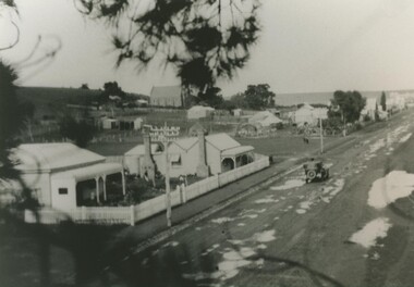 Black and white photograph, Wickliffe, main street, circa 1920