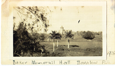 Baker Memorial Hall Fiji 1926, 1926