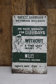 Victorian Railways Safety Campaign Sign, 1950s