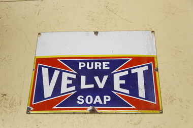Sign - Advertising - Pure Velvet Soap - Enamel Sign, pre 1950s