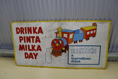 Carriage Sign - Milk Advertising, 1970's