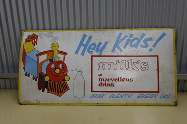 Carriage Sign -  Milk Advertising, 1970s