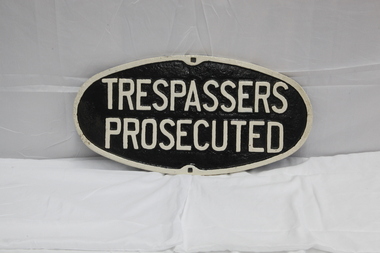 Trespassers Prosecuted Plate