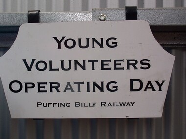 Locomotive Head Board - Puffing Billy Railway - Young Volunteers Operating Day