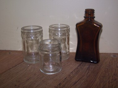 Bottle and Jars found at the Museum in the ground