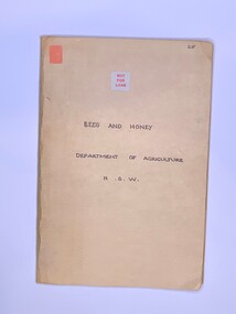 Publication, Bees And Honey (Dept of Agriculture NSW)