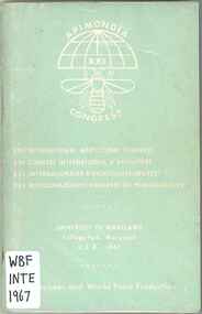 Publication, International Apicultural Congress, XXI International Apicultural Congress, Maryland, 1967