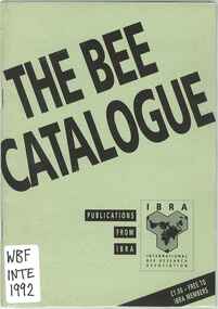 Publication, International Bee Research Association, The bee catalogue (International Bee Research Association), Cardiff, 1992