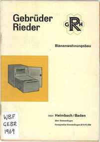 Publication, Gebrüder Rieder, Bienenwohnungsbau (Gebrüder Rieder), Herinback, 1969