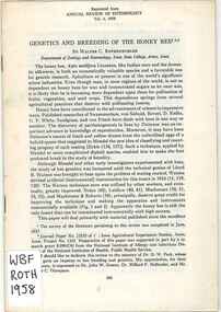 Publication, Rothenbuhler, W. C, Genetics and breeding of the honey bee (Rothenbuhler, W. C.), Palo Alto, 1958, 1958