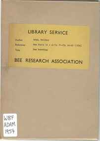 Publication, Brother Adam, Bee Breeding (Brother Adam), 1954, 1954