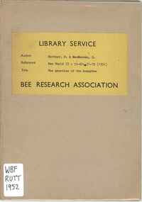 Publication, Ruttner, F. & Mackensen, O, The genetics of the honeybee (Ruttner, F. & Mackensen, O.), London, 1952