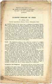 Publication, Milne, P. S, Acarine disease of bees (Milne, P. S.), London, 1948, 1948
