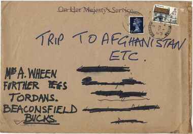 Trip to Afghanistan; handwritten notes and diary