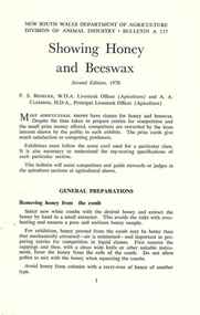 Publication, Benecke, F. S. & Clemson, A. A, Showing honey and beeswax (Benecke, F. S. & Clemson, A. A.), Sydney, 1970, 1970