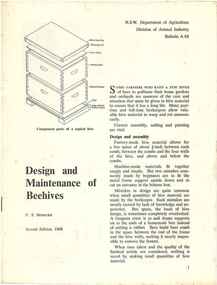 Publication, Benecke, F. S, Design and maintenance of beehives (Benecke, F. S.), Sydney, 1968
