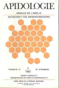 Publication, Apidologie, (Deutscher Imkerbund, Arbeitsgemeinschaft der Institute für Bienenforschung), Paris, 1985-1991, 1985-1991