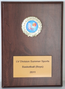 Plaque, LV Division Summer Sports Basketball (Boys) 2011