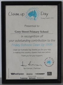 Certificate, Clean Up Australia Day