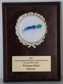 Plaque, Table Tennis Victoria