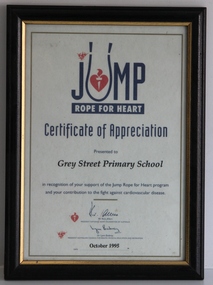 Certificate, Jump Rope for Heart