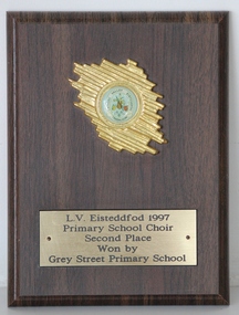 Plaque, LV Eisteddfod 1997 Primary School Choir Second Place