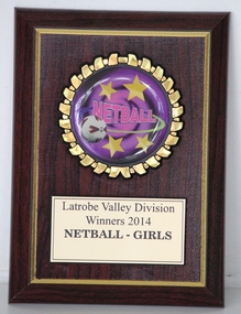 Plaque, Latrobe Valley Division Winners 2014 Netball - Girls
