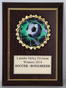 Plaque, Latrobe Valley Division winners 2014 Soccer - Boys/Mixed