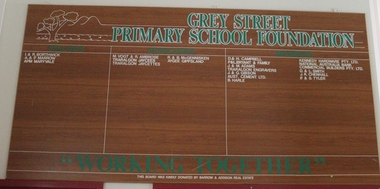 Honour Board, Grey Street Primary School Foundation