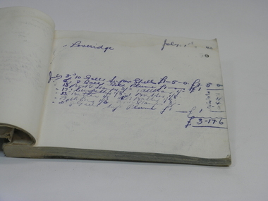 Account book, Account book from Mousley's Store, 1940