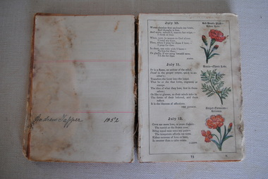Book, The Floral Birthday Book, Estimated late 19th century