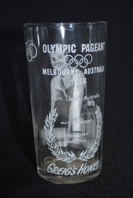 Tumbler, Souvenir Tumbler Melbourne Olympics 1956, Estimated 1955-1956