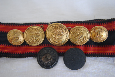 Naval Uniform Buttons and Ribbon, [various]