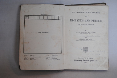 Book - School Text, W.B. Clive, University Tutorial Press, Introductory Course of Mechanics and Physics, 1911