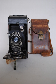 Kodak Camera and Brown Case, Eastman Kodak, No 1A Folding Pocket Camera, 1899 - 1905