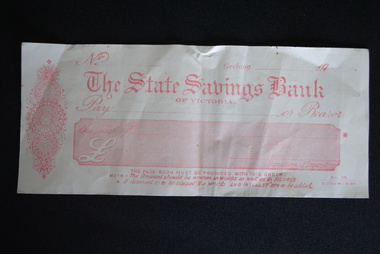Bank Cheque, 1966 (pre-decimalisation)