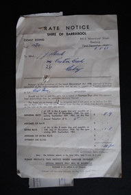 Rate Notice, Government Printers, 1960
