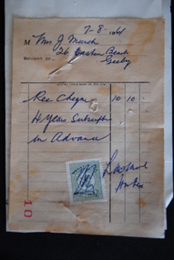 Receipt, Eclipse Check Book Co. Pty. Ltd, 7/8/1961